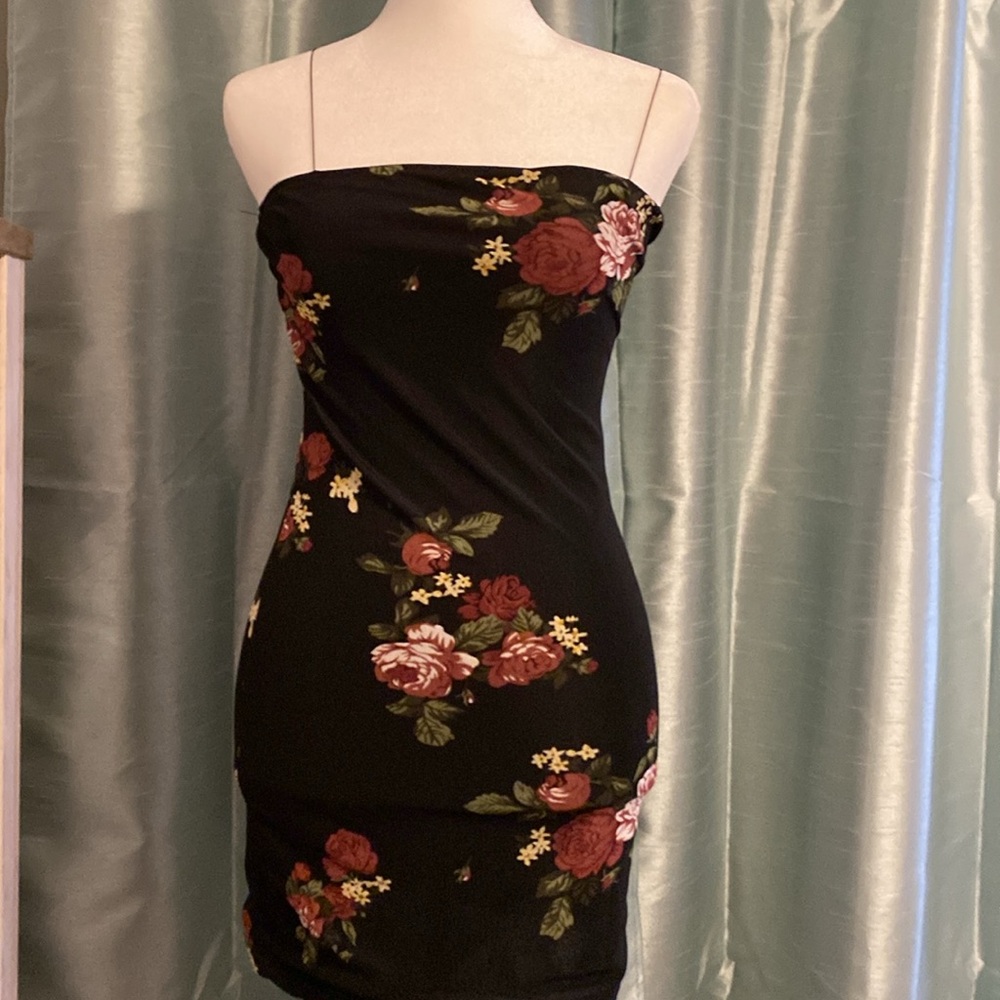 Floral Black Dress